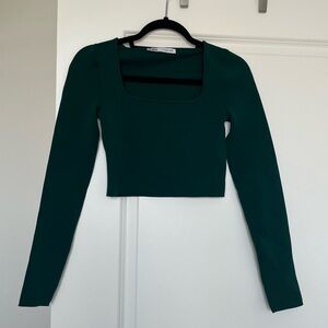 Emerald green top from Zara